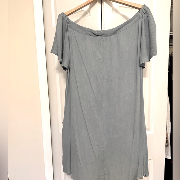 Style Envy Blue Floral Off the Shoulder Mini Dress L - Picture 3 of 9